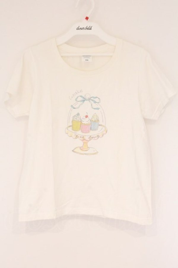 画像1: Fi.n.t / カップケーキプリントTシャツ  オフシロ O-26-04-06-036-CA-TS-IG-OS (1)