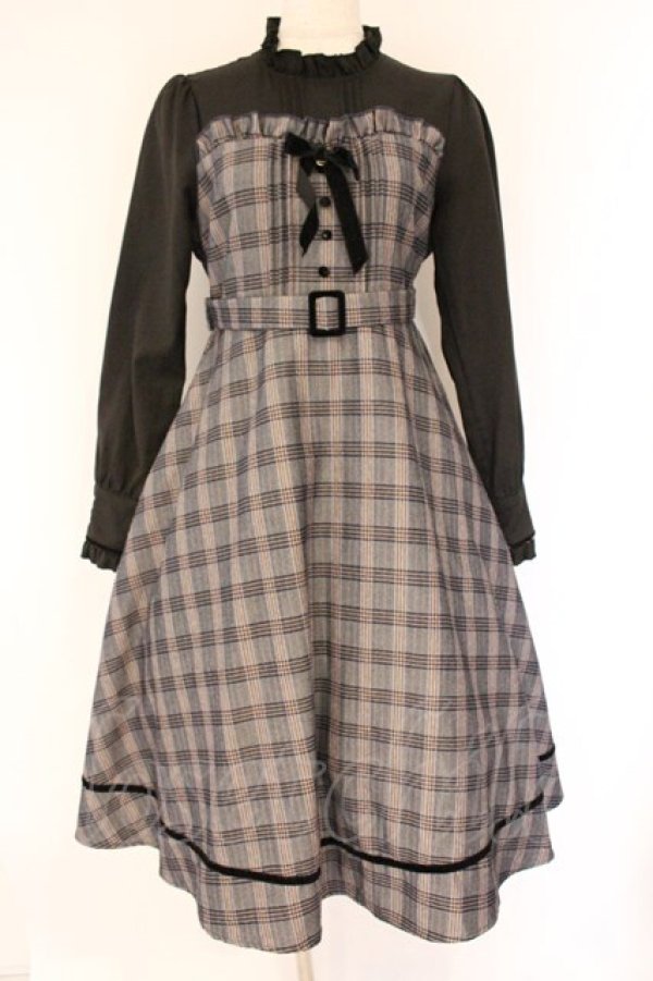 画像1: Amavel / 貴婦人ワンピース F グレーｘクロ O-26-04-06-044-CA-OP-YM-OS (1)