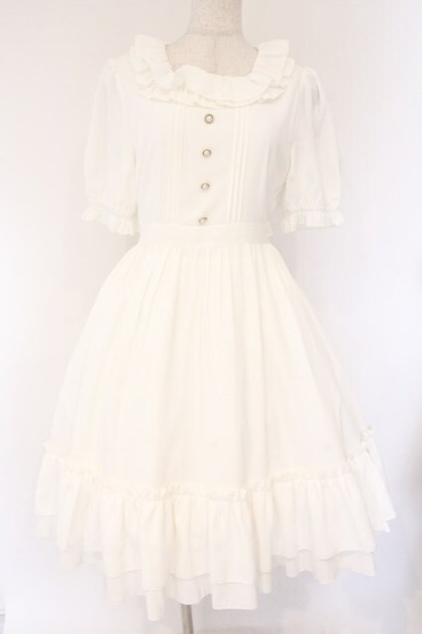 画像1: Amavel / Fluffy Frillロングワンピース F シロ O-26-04-06-050-CA-OP-YM-OS (1)