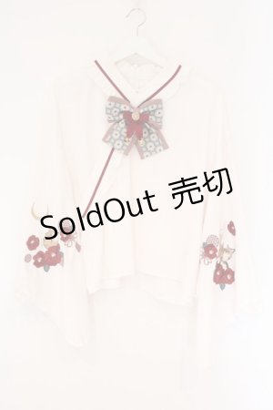 画像: Amavel / 月夜の狐と寒椿 和風ブラウス F シロ（ピンク） O-26-04-06-005-CA-BL-YM-OS