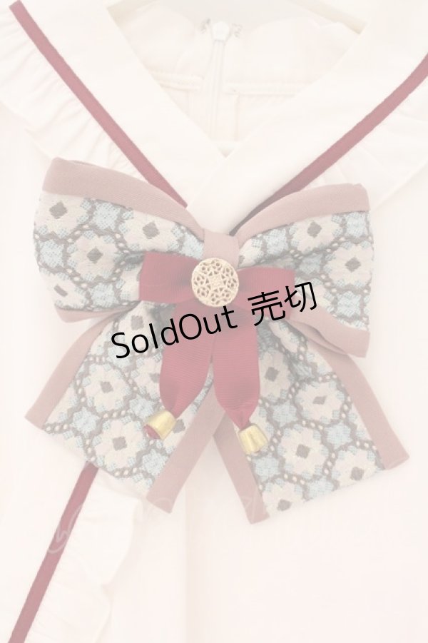 画像2: Amavel / 月夜の狐と寒椿 和風ブラウス F シロ（ピンク） O-26-04-06-005-CA-BL-YM-OS (2)