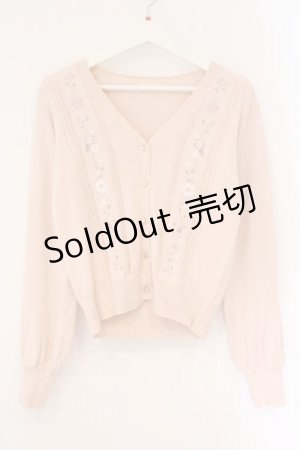 画像: axes femme / 桜刺繍ニットカーディガン F ピンク O-26-04-06-069-AX-TO-YM-OS