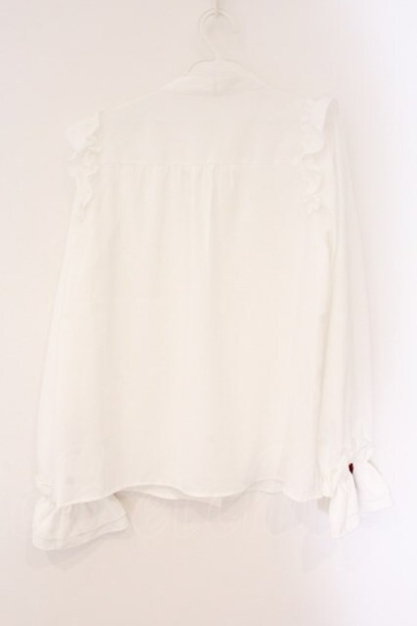 画像3: axes femme / ホイップフリルブラウス F シロ O-26-04-06-071-AX-BL-YM-OS (3)