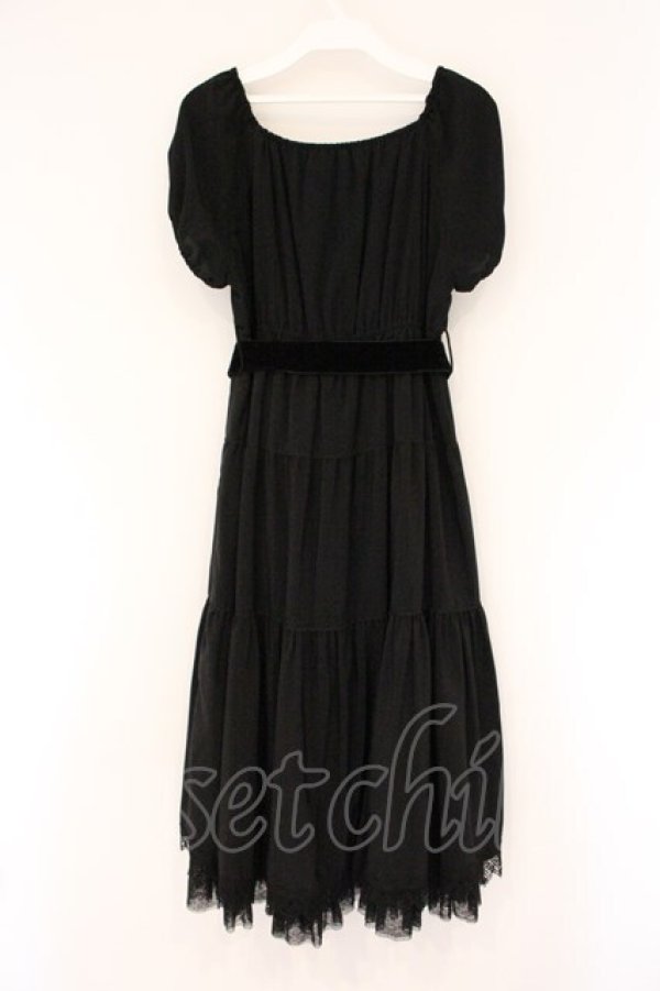 画像4: PINK HOUSE / ドットチュールフリルワンピース  クロ O-26-04-06-077-LO-OP-IG-OS (4)