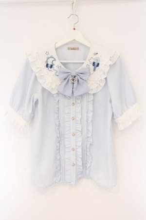 画像: Amavel / Magical IDOL Dream ブラウス F シロｘブルー O-26-04-06-008-CA-BL-YM-OS