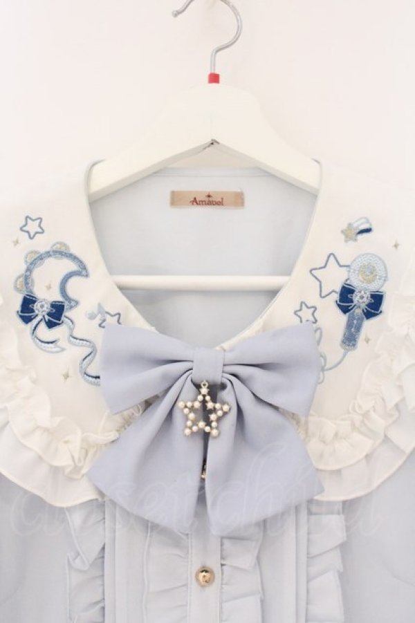 画像2: Amavel / Magical IDOL Dream ブラウス F シロｘブルー O-26-04-06-008-CA-BL-YM-OS (2)