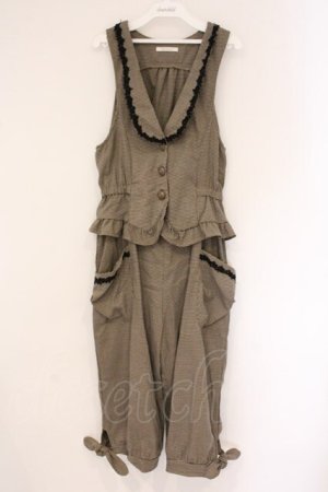 画像: axes femme / 千鳥チェックサロペット M ブラウン O-26-04-06-086-AX-OP-IG-OS