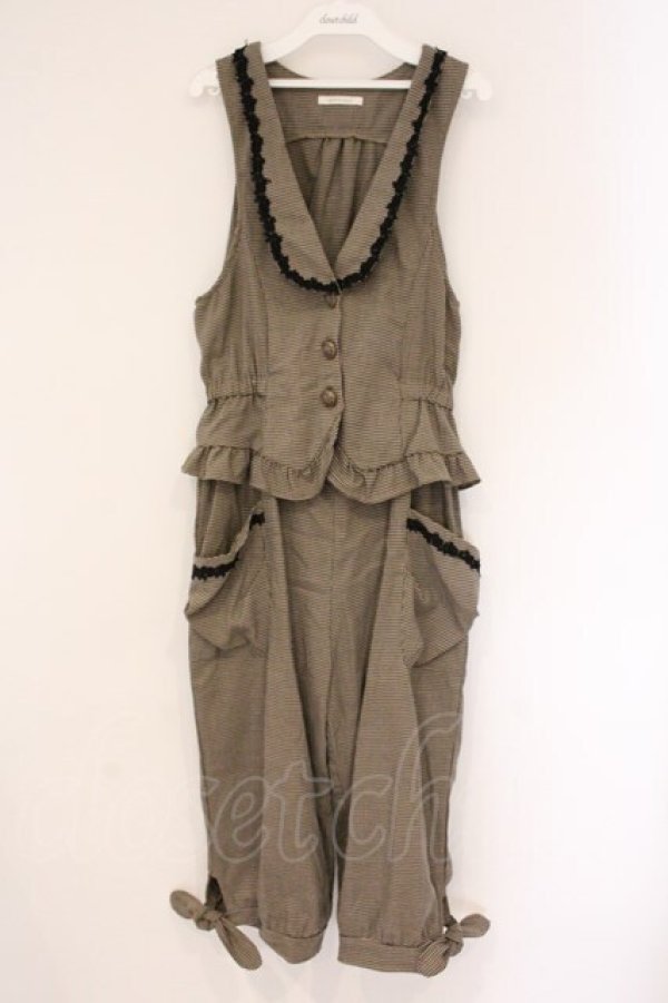 画像1: axes femme / 千鳥チェックサロペット M ブラウン O-26-04-06-086-AX-OP-IG-OS (1)