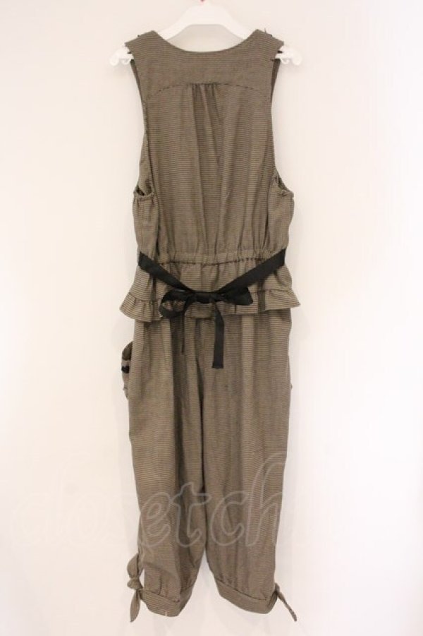 画像3: axes femme / 千鳥チェックサロペット M ブラウン O-26-04-06-086-AX-OP-IG-OS (3)