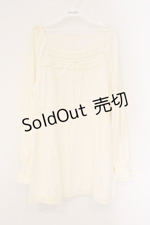 画像: PINK HOUSE / パフスリーブはしごレースチュニック  オフ O-26-04-06-087-LO-TO-IG-OS