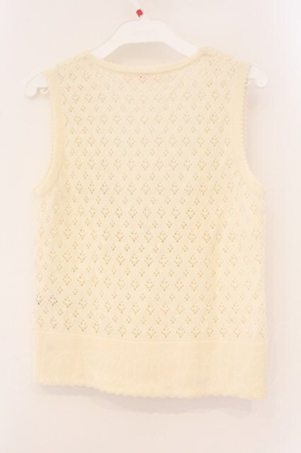 画像3: PINK HOUSE / フラワーモチーフアンダーバストニットベスト  オフ O-26-04-06-092-LO-TO-IG-OS (3)