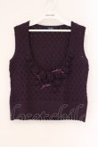 画像1: PINK HOUSE / フラワーモチーフアンダーバストニットベスト  パープル O-26-04-06-093-LO-TO-IG-OS (1)