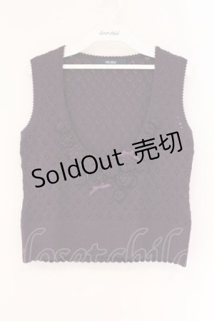 画像: PINK HOUSE / フラワーモチーフアンダーバストニットベスト  パープル O-26-04-06-093-LO-TO-IG-OS