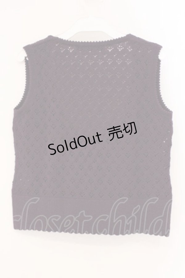 画像3: PINK HOUSE / フラワーモチーフアンダーバストニットベスト  パープル O-26-04-06-093-LO-TO-IG-OS (3)