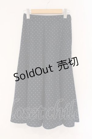 画像: an another angelus / ベルト付きプリントスカート  ネイビー O-26-04-06-095-CA-SK-IG-OS