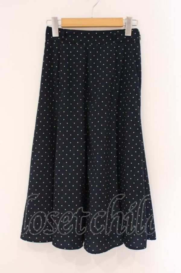 画像1: an another angelus / ベルト付きプリントスカート  ネイビー O-26-04-06-095-CA-SK-IG-OS (1)