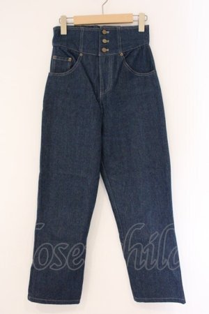 画像: Fi.n.t / バックレースアップストレートデニムパンツ  インディゴ O-26-04-06-096-CA-PA-IG-OS