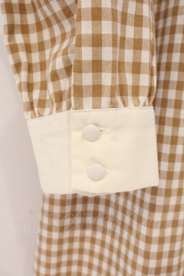 画像2: Fi.n.t / チェックAラインワンピース  ベージュ O-26-04-06-097-CA-OP-IG-OS (2)