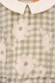 画像2: Fi.n.t / マーガレットギンンガムチェックシフォン半袖ワンピース  グリーン×アイボリー O-26-04-06-103-CA-OP-IG-OS (2)