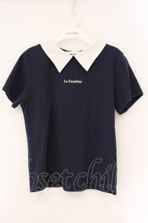 画像: Fi.n.t / 襟付きプリントTシャツ  ネイビー×オフシロ O-26-04-06-109-CA-TO-IG-OS