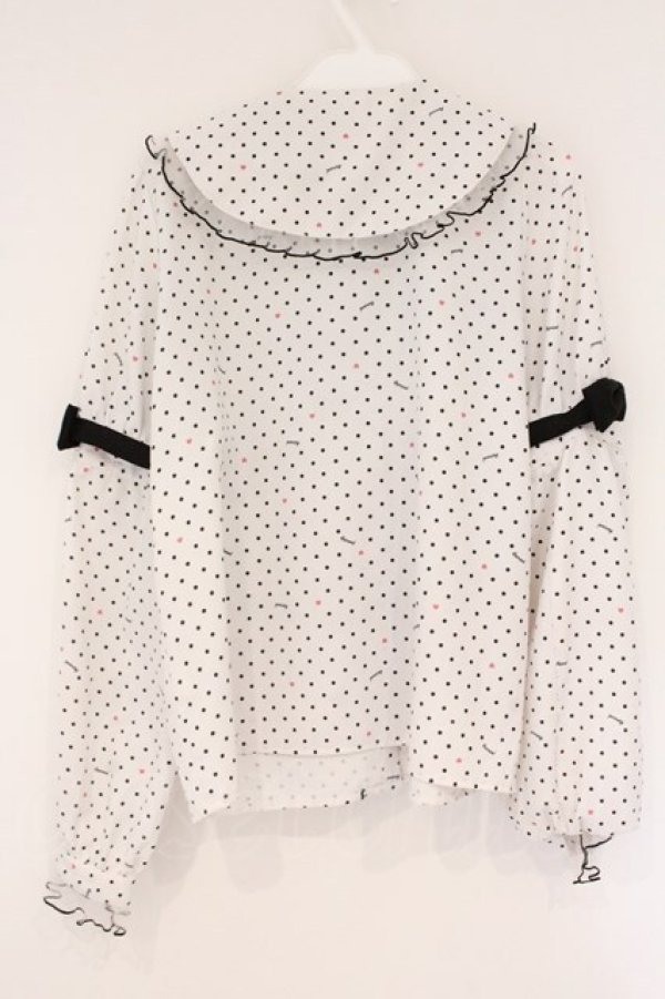 画像4: Amavel / Fancy POP Daydreamドットブラウス F シロ O-26-04-06-001-CA-BL-YM-OS (4)