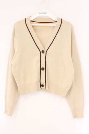 画像: Fi.n.t  / シーリングスタンプ釦ニットカーディガン  ベージュ O-26-04-06-010-LO-TO-IG-OS