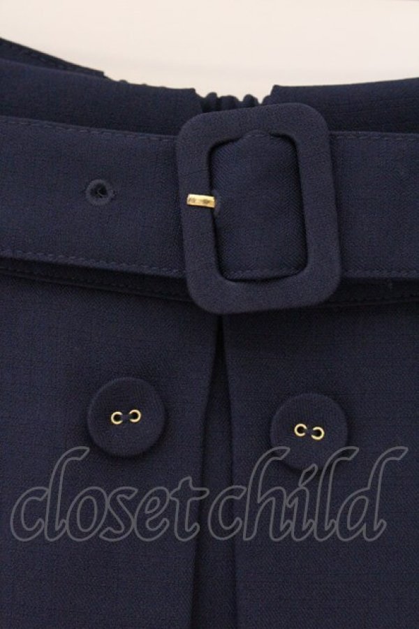画像2: Fi.n.t / フロントボタンスカート  ネイビー O-26-04-06-110-CA-SK-IG-OS (2)