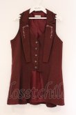 画像1: axes femme / バックタックロングベスト  ワイン O-26-04-06-114-AX-JA-IG-OS (1)