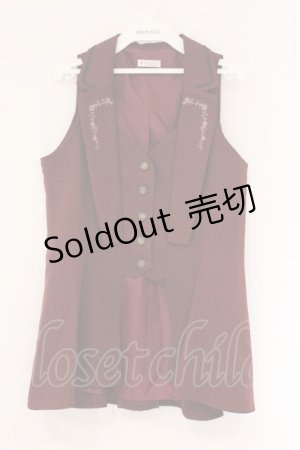 画像: axes femme / バックタックロングベスト  ワイン O-26-04-06-114-AX-JA-IG-OS