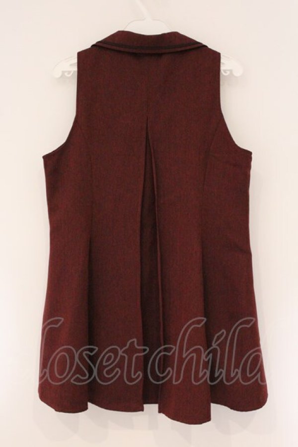 画像3: axes femme / バックタックロングベスト  ワイン O-26-04-06-114-AX-JA-IG-OS (3)