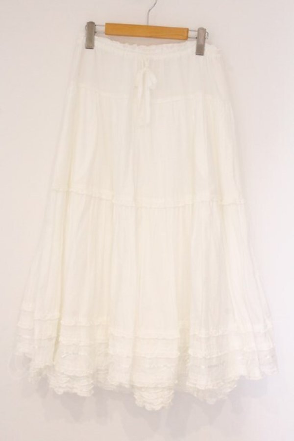 画像1: PINK HOUSE / ローンティアードスカート  シロ O-26-04-06-116-LO-SK-IG-OS (1)