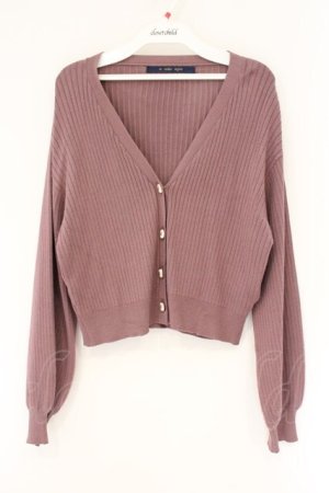 画像: an another angelus / ローズカメオ釦ニットカーディガン  ピンク系 O-26-04-06-011-CA-TO-IG-OS