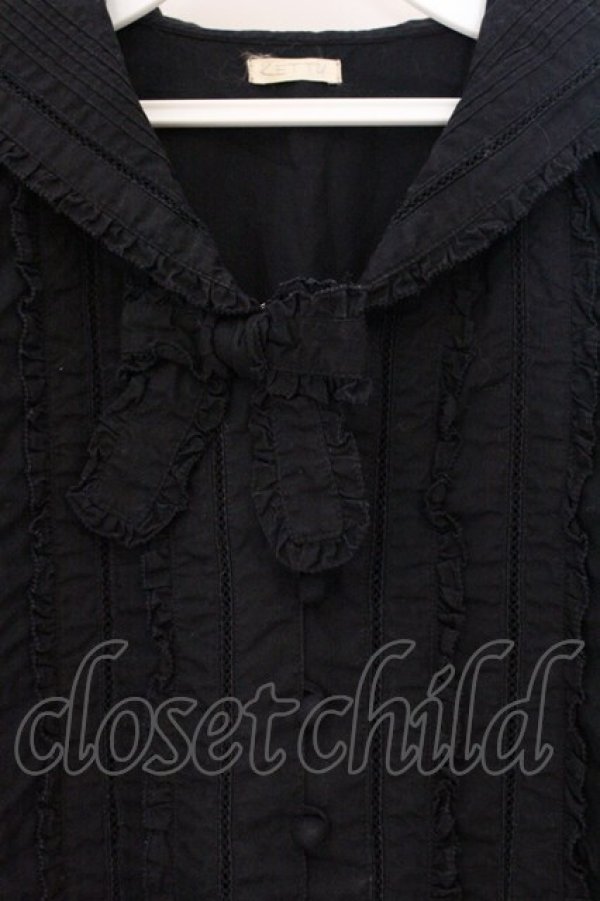 画像2: KETTY / ピコフリルセーラーブラウス  クロ O-26-04-06-118-EL-BL-IG-OS (2)