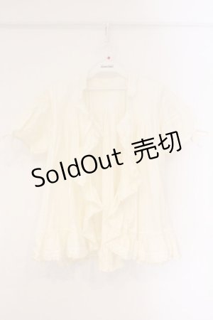 画像: KANEKO ISAO / サイドリボンパフスリーブオーバーブラウス  オフシロ O-26-04-06-120-EL-BL-IG-OS