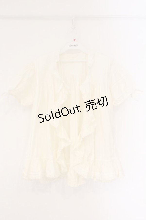 画像1: KANEKO ISAO / サイドリボンパフスリーブオーバーブラウス  オフシロ O-26-04-06-120-EL-BL-IG-OS (1)