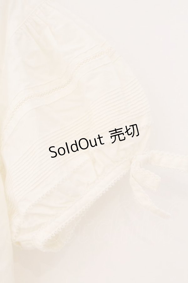 画像3: KANEKO ISAO / サイドリボンパフスリーブオーバーブラウス  オフシロ O-26-04-06-120-EL-BL-IG-OS (3)