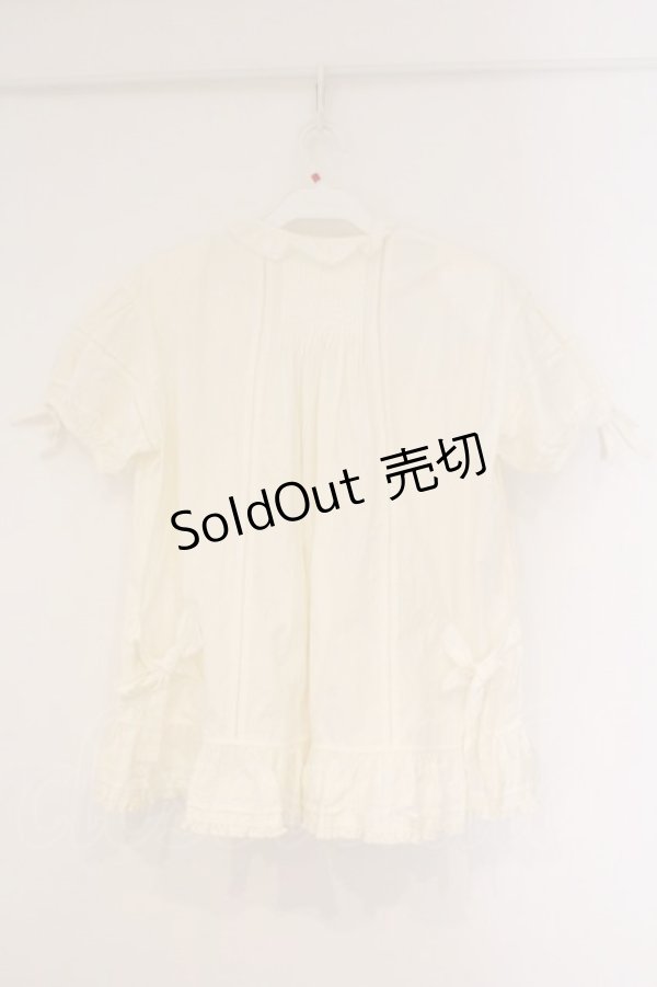 画像4: KANEKO ISAO / サイドリボンパフスリーブオーバーブラウス  オフシロ O-26-04-06-120-EL-BL-IG-OS (4)