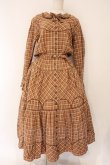 画像1: PINK HOUSE / チェックパッチワークワンピース  ブラウン O-26-04-06-121-LO-OP-IG-OS (1)