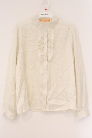 画像: Fi.n.t / フラワーカットワークフリルサテンブラウス  アイボリー O-26-04-06-122-CA-BL-IG-OS