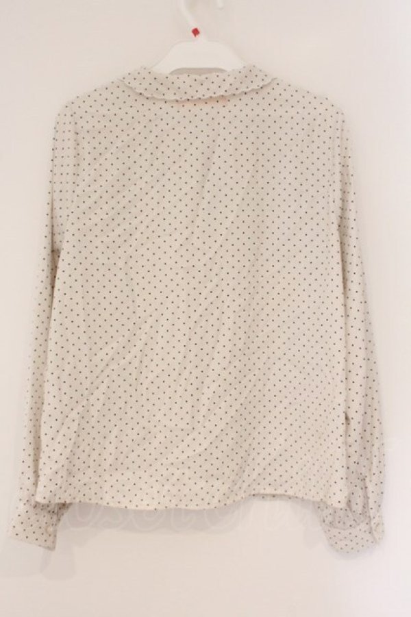 画像3: F i.n.t / タイ付きスカラップ衿ドットブラウス  アイボリー O-26-04-06-123-CA-BL-IG-OS (3)