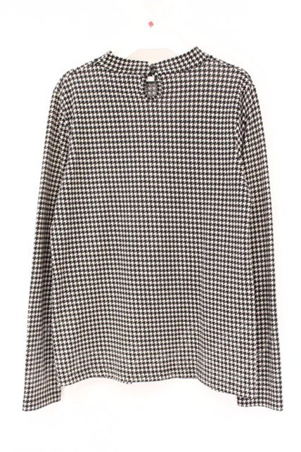 画像3: Fi.n.t / 千鳥格子ハイネックカットソー  クロ×オフシロ O-26-04-06-012-CA-TO-IG-OS (3)