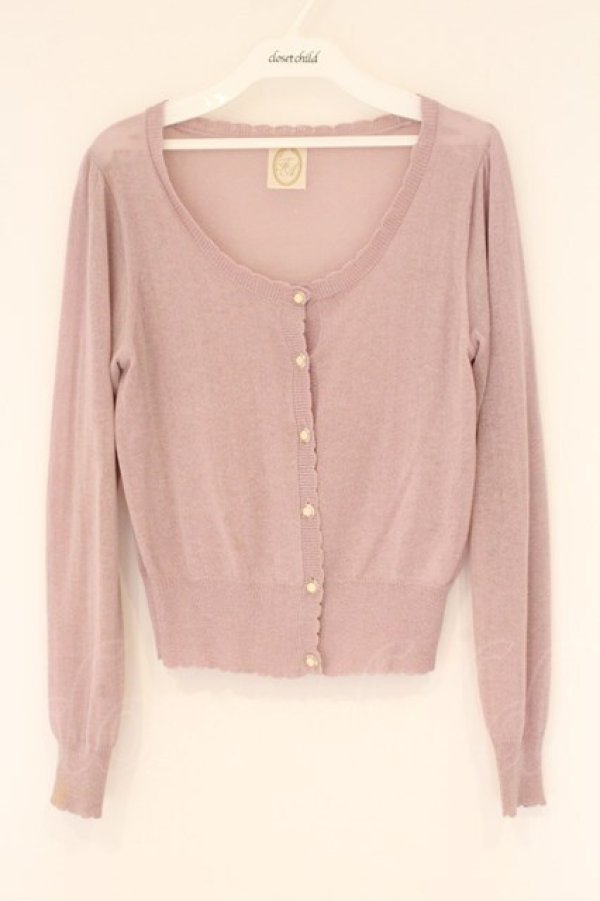 画像1: F&A / ローズボタンニットカーディガン  ピンク O-26-04-06-017-LO-TO-IG-OS (1)