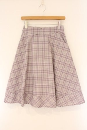 画像: Fi.n.t / 裾切替チェックフレアースカート  ピンク O-26-04-06-018-CA-SK-IG-OS