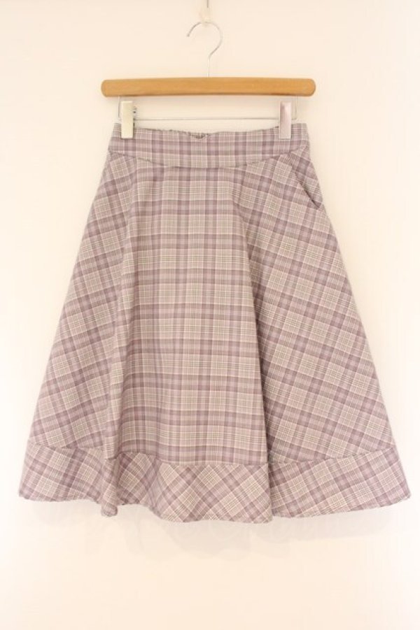 画像1: Fi.n.t / 裾切替チェックフレアースカート  ピンク O-26-04-06-018-CA-SK-IG-OS (1)