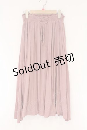 画像: F i.n.t / シャーリングレースアップロングスカート  ピンク O-26-04-06-019-CA-SK-IG-OS