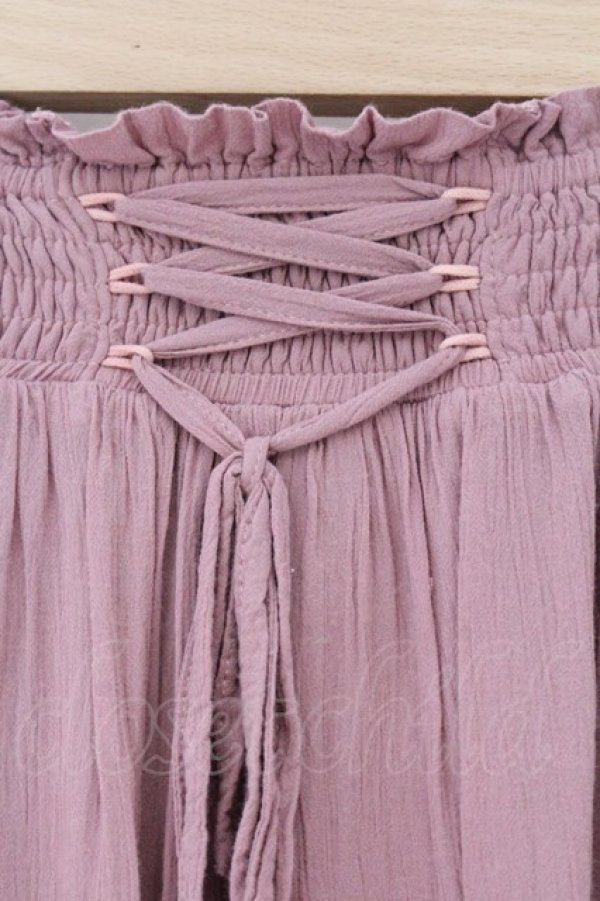 画像2: F i.n.t / シャーリングレースアップロングスカート  ピンク O-26-04-06-019-CA-SK-IG-OS (2)