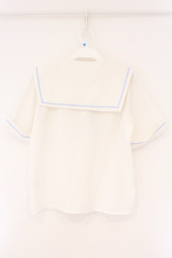 画像4: Amavel / Crown Emblemスクエアセーラーブラウス F シロｘサックス O-26-04-06-002-CA-BL-YM-OS (4)