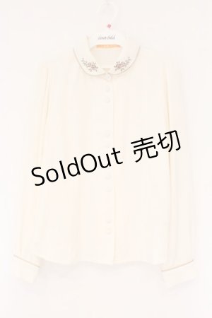 画像: F i.n.t / 金縁ティーカップ衿ブラウス  アイボリー O-26-04-06-024-CA-BL-IG-OS