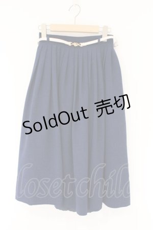 画像: an another angelus / ビットベルト付きタックスカート  ネイビー O-26-04-06-027-CA-SK-IG-OS