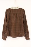 画像3: Fi.n.t / レース衿チェックシャツ  ブラウン O-26-04-06-028-CA-BL-IG-OS (3)